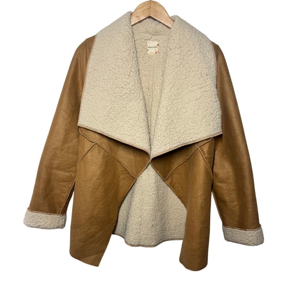 Cherish Women’s Size S Faux Shearling Sherpa Lined Faux Suede Jacket Penny Lane